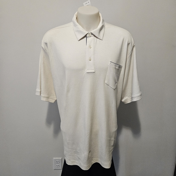 Tahari Fine Cotton Interlock Golf Polo Big&Tall Shirt Pocket Short Sleeve XXL - Picture 3 of 9